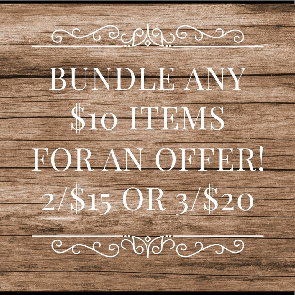 2/$15 or 3/$20 on $10 items!